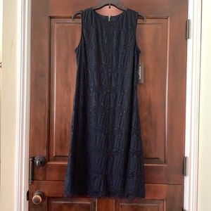 Sharagano Black Stretch Lace Dress Size 10